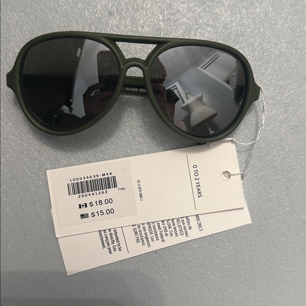 Janie and Jack Olive Green Aviator Sunglasses – NWT - Picture 2 of 5